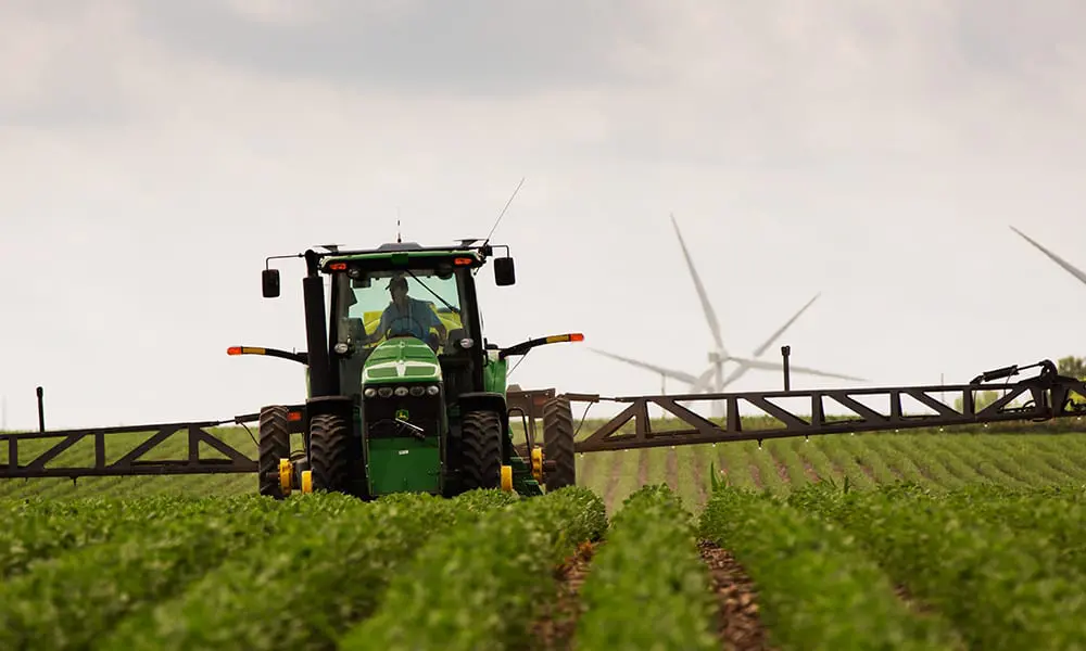 Lewis Bainbridge on his farm in Ethan, SD