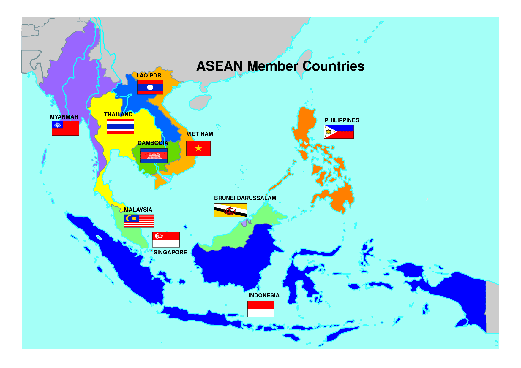 Southeast asia countries. Ассоциация государств Юго-Восточной Азии на карте. Ассоциация государств Юго-Восточной Азии (АСЕАН) на карте. Ассоциация государств Юго-Восточной Азии состав. Государства АСЕАН на карте.